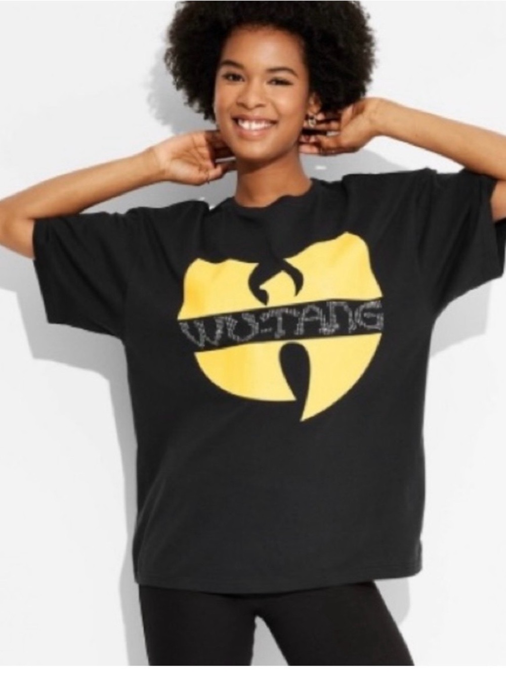 Women's Wu-Tang Clan Oversized Short Sleeve Graphic T-Shirt - Black 
Size XS